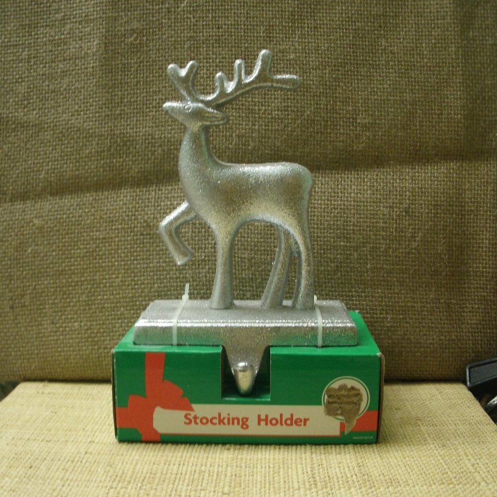 Holiday Silver Reindeer Stocking Holder - Picture 1 of 16